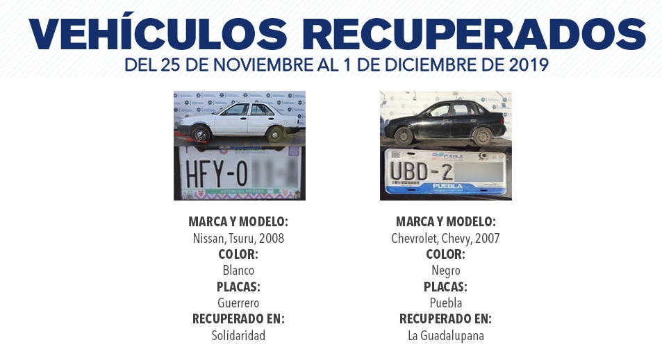 La SSC de Puebla recuperó 22 vehículos