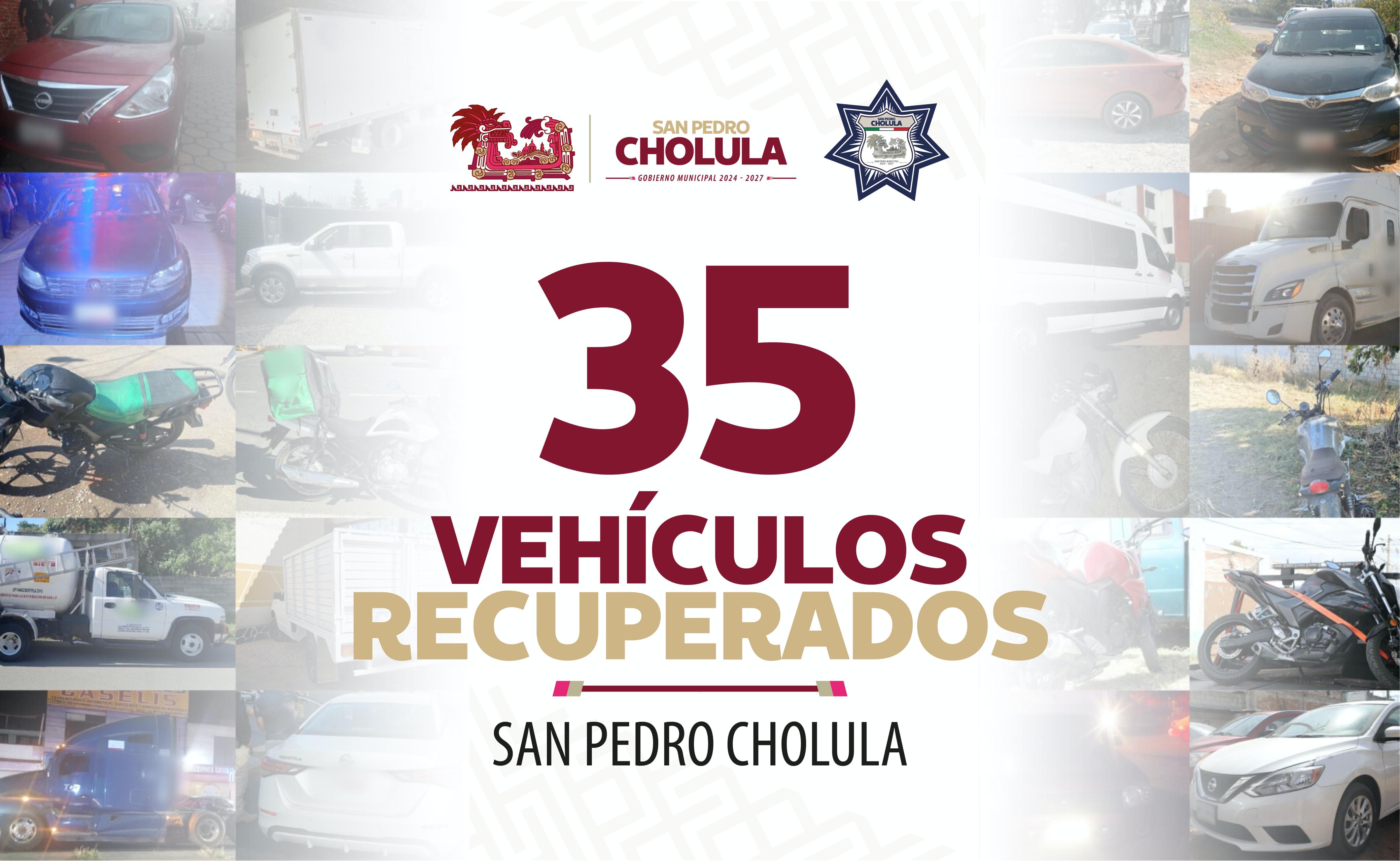 San Pedro Cholula recupera 35 vehículos robados