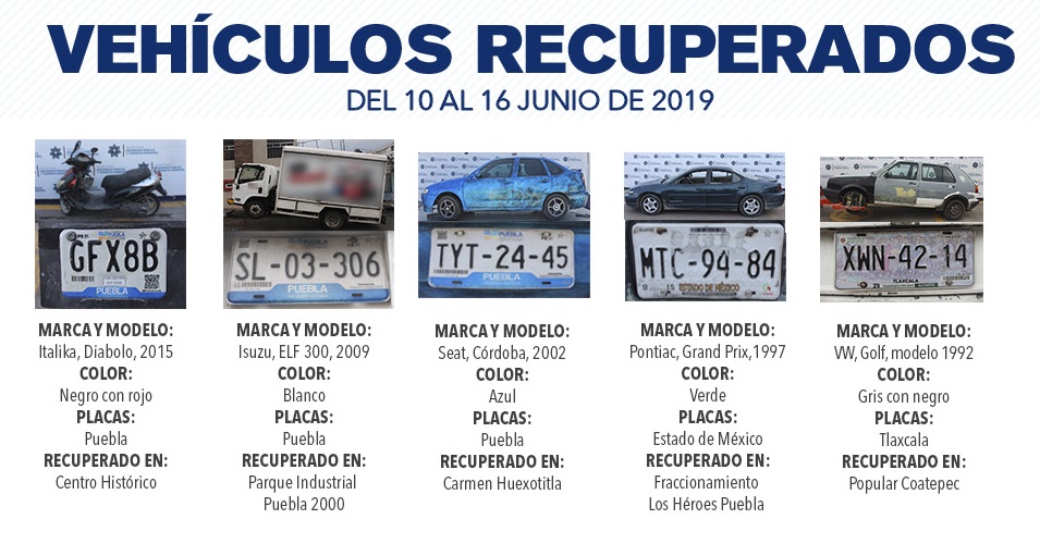 Recuperan 13 vehículos con reporte de robo
