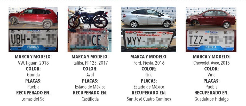 Recuperan 12 vehículos robados en la entidad