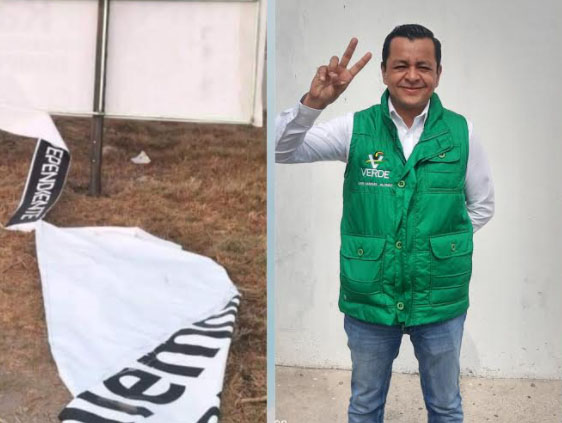 Candidato del Verde denuncia vandalismo contra su propaganda en Texmelucan