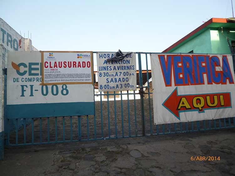 Clausuras de verificentros alcanzan al municipio de Teziutlán