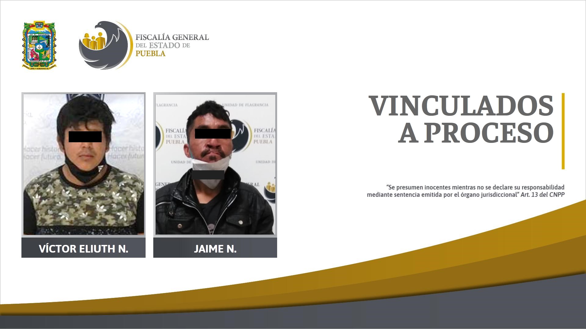 Vinculan a proceso a sujetos por robo a transeúnte y a casa en Puebla
