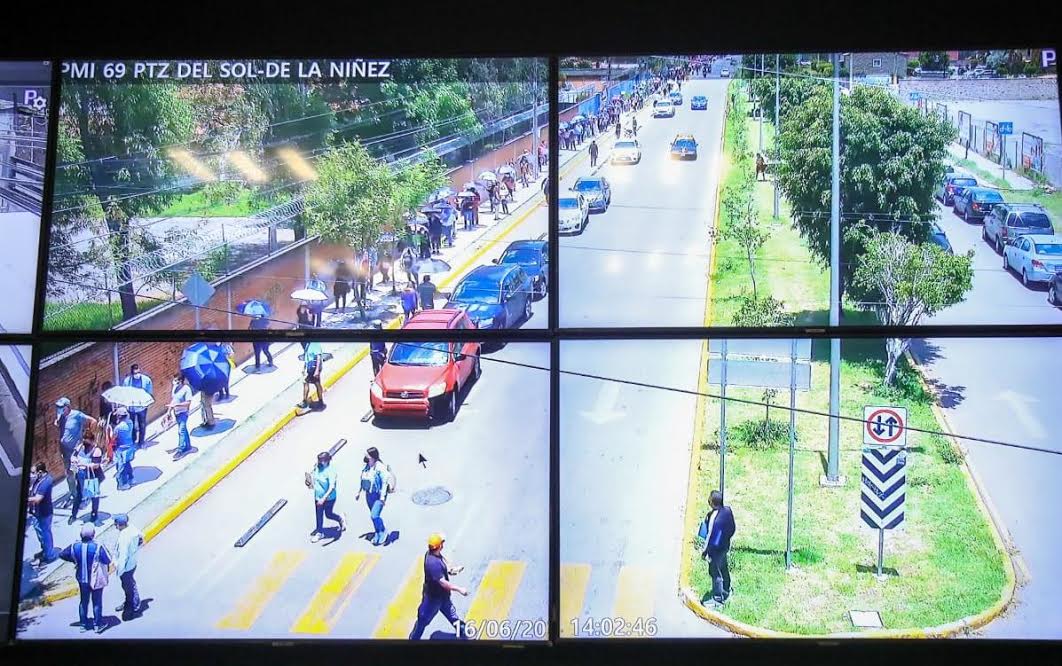 Con Video Vigilancia cuidan puntos de vacunación en San Andrés Cholula