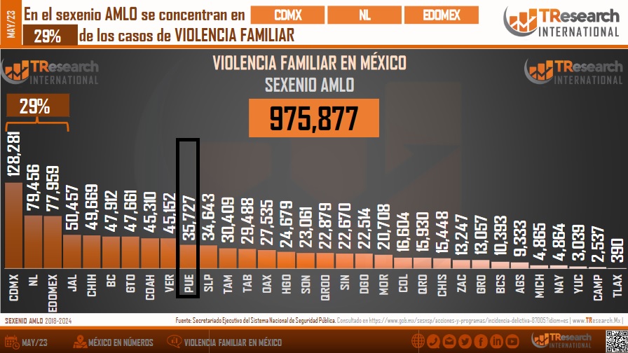 Puebla está en el top 10 de violencia familiar en todo México