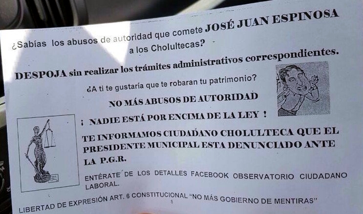 Con volantes, observatorio denuncia abusos de José Juan