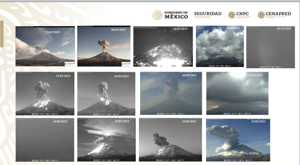 Céspedes entregó reporte a AMLO del volcán Popocatépetl