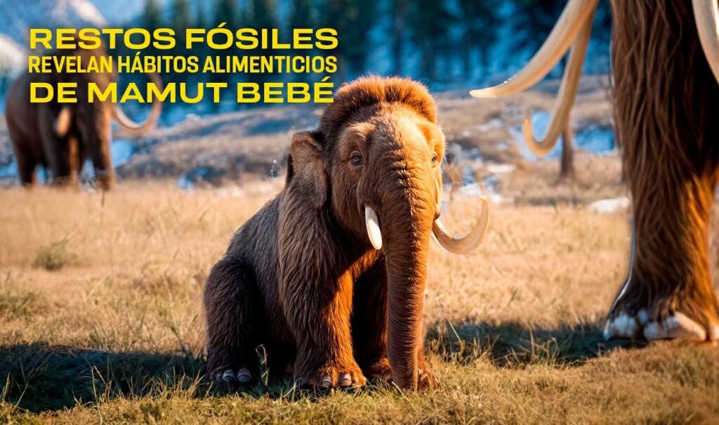 Restos fósiles de bebé mamut revelan su alimentación