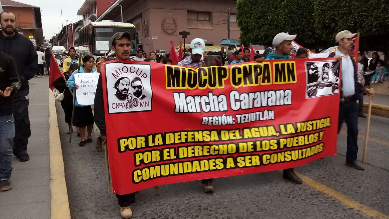 Caravana contra privatización del agua también sale de Teziutlán