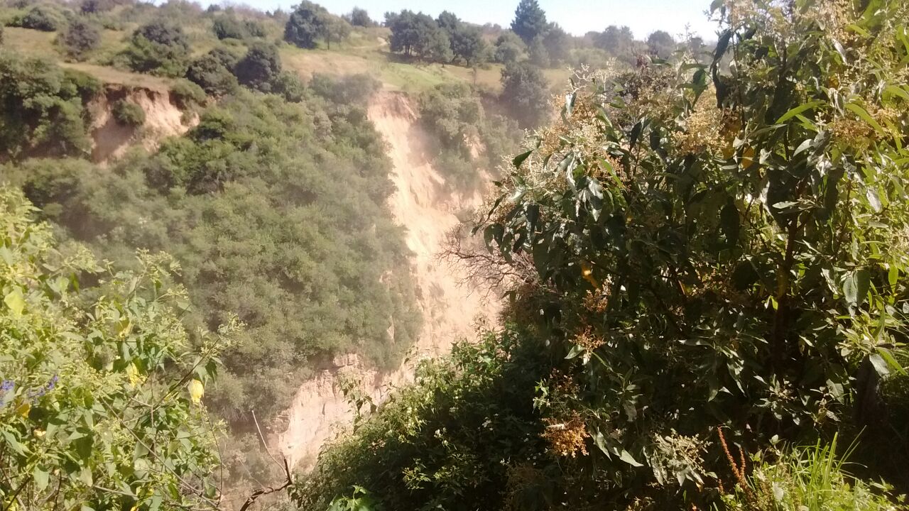 Descartan grieta por sismo; fueron deslaves en Huejotzingo