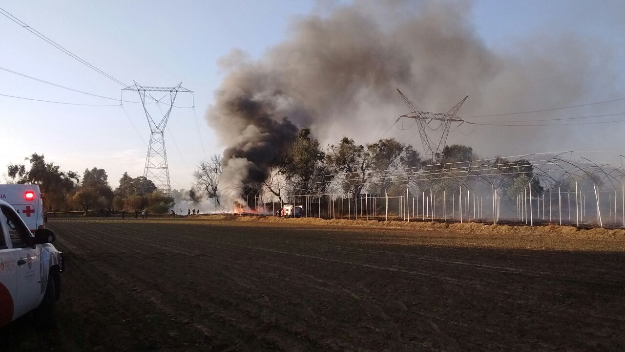 Invernadero se incendia y causa alarma en Texmelucan