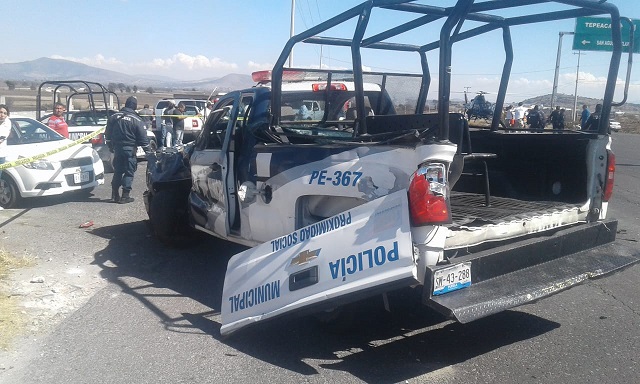 Choque de patrulla deja 4 heridos en la Puebla-Tehuacán