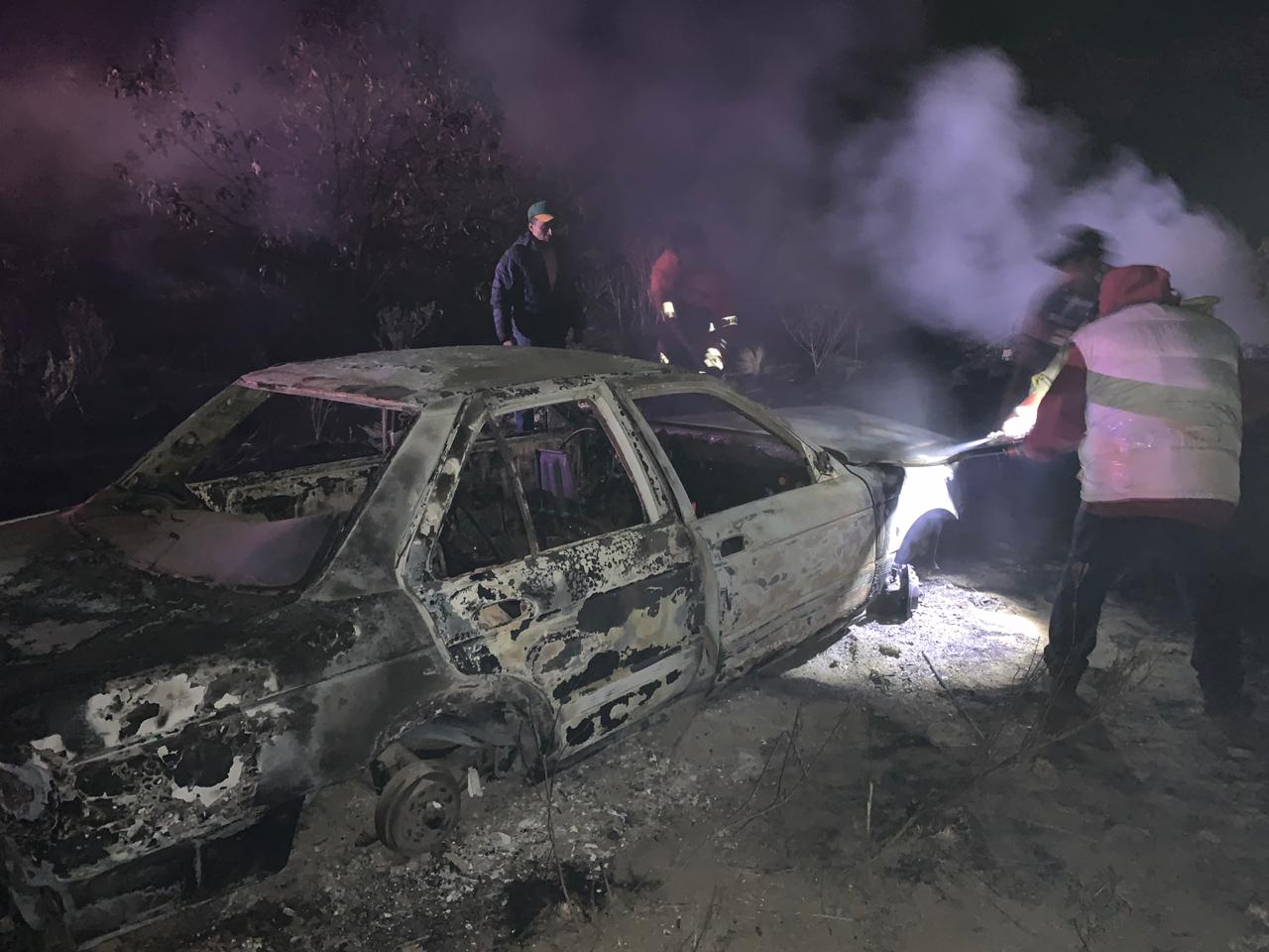 Incendian auto en cerro de Ciudad Serdán