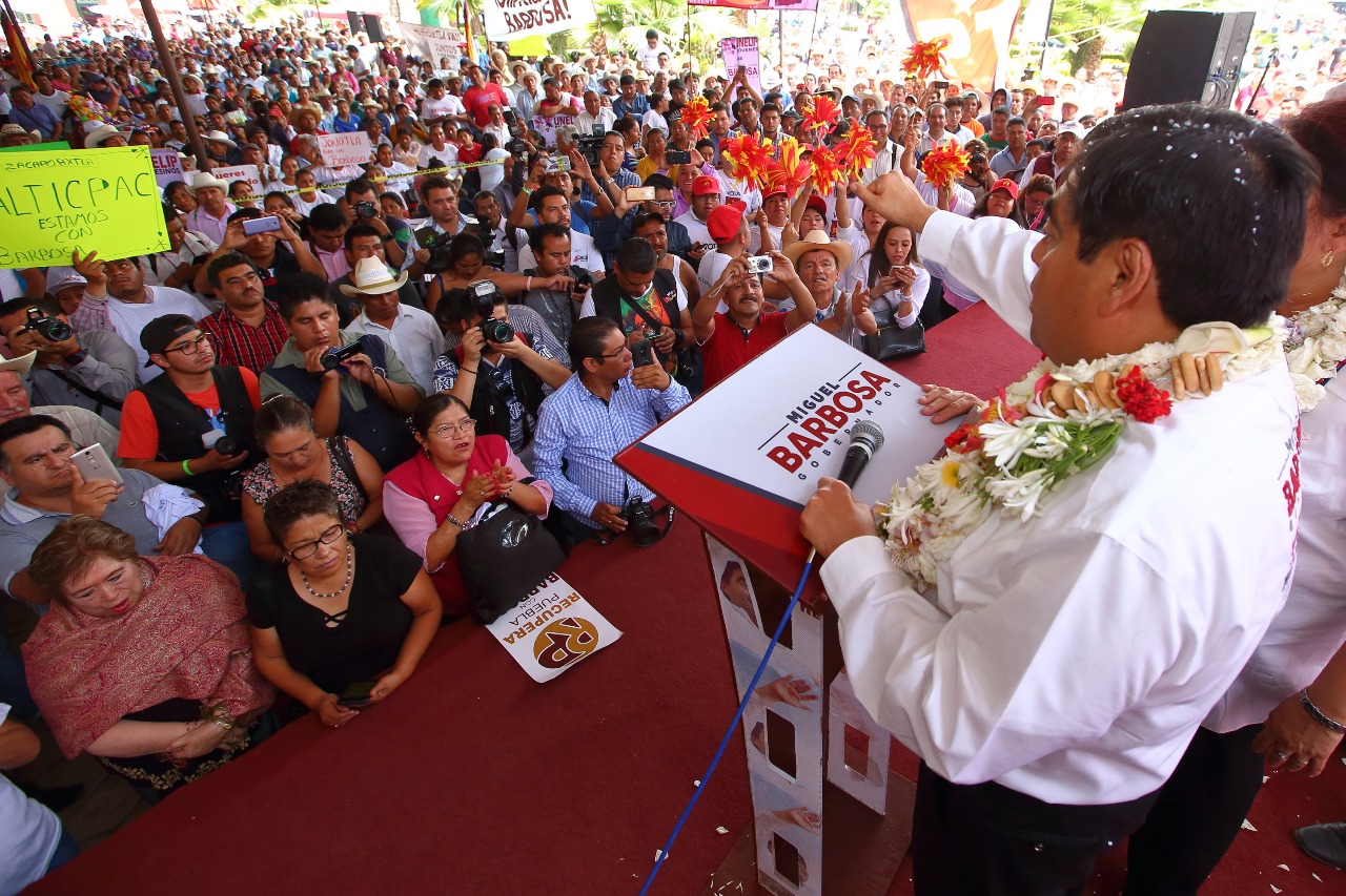 Seguridad y apoyos al campo promete Barbosa en Libres