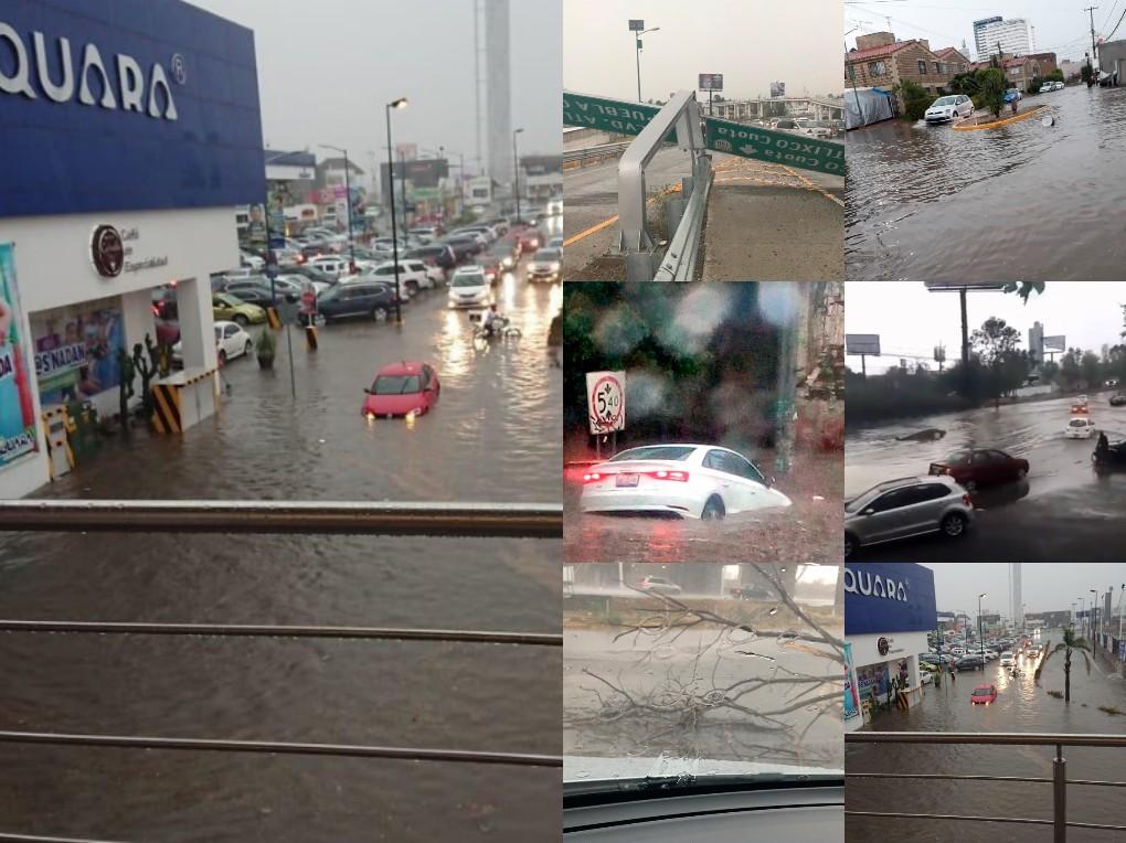 VIDEO Inundaciones y coches varados por lluvia en la capital