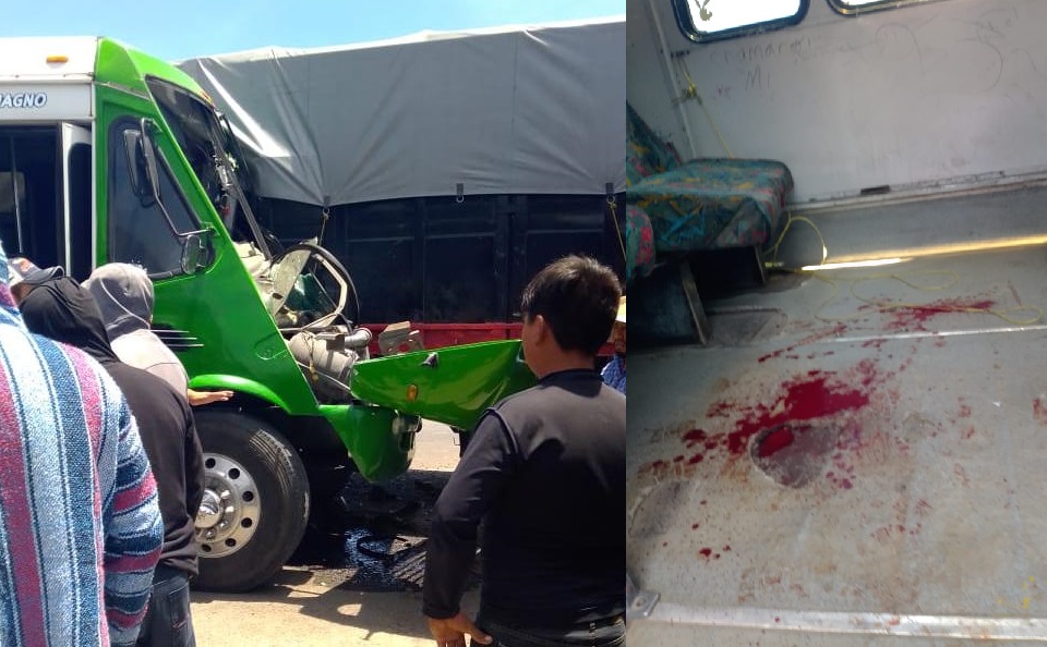 Choque entre camiones deja 10 lesionados en Huixcolotla