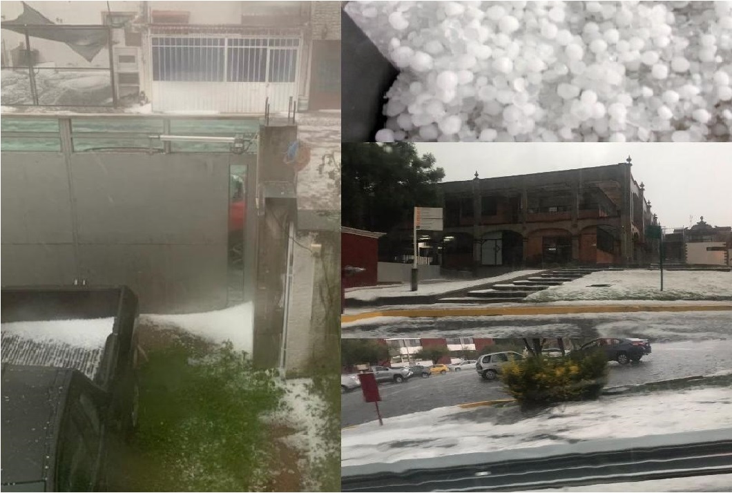 VIDEO Lluvia y granizo azota la zona metropolitana