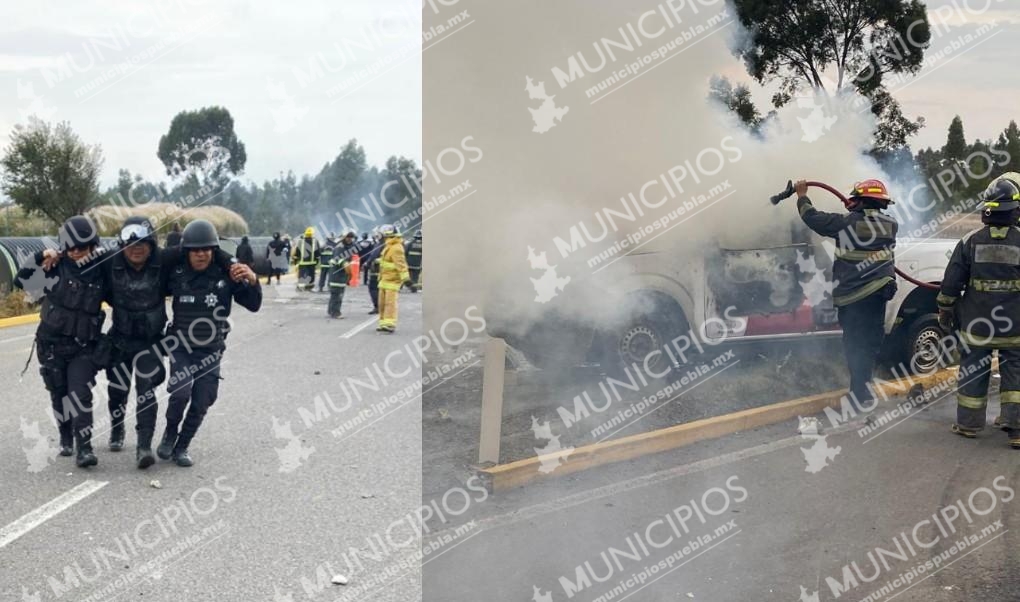Se enfrentan vecinos de Zacatepec y Estatales, hay un policía herido