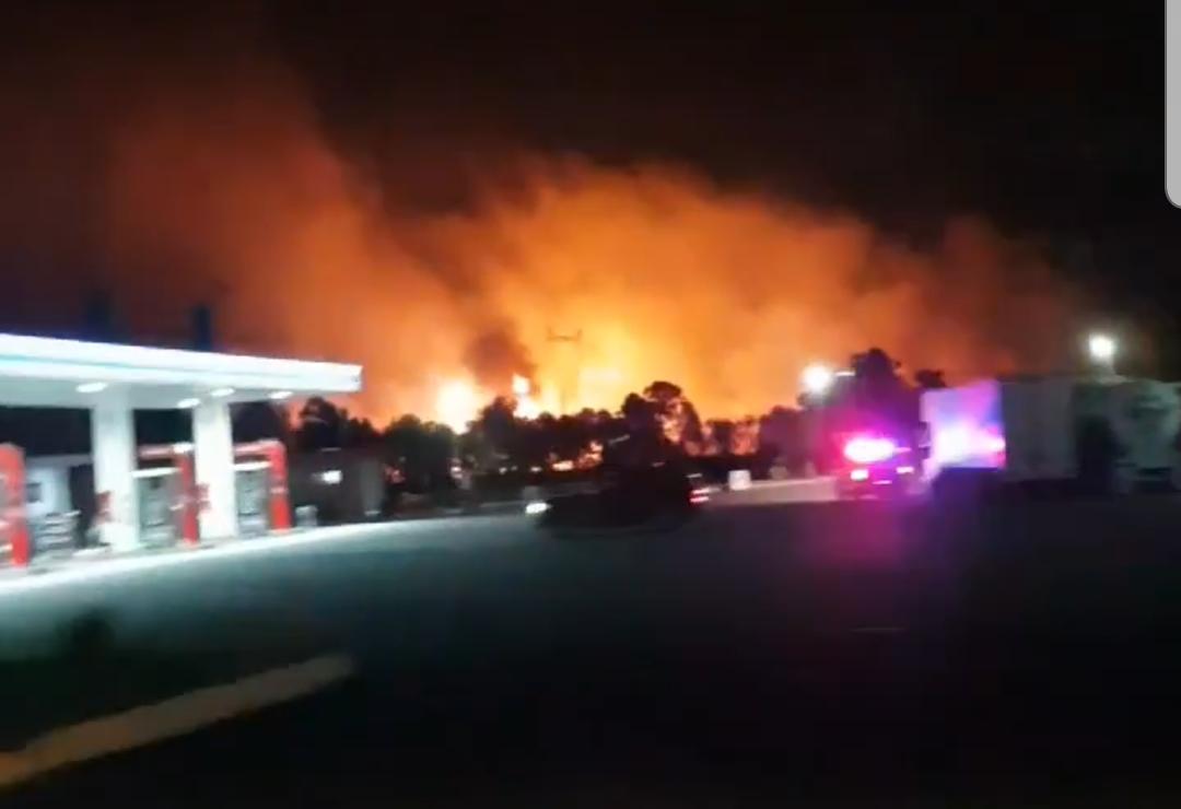 VIDEO Incendio en gasoducto de Tlaxcala causa pánico en Texmelucan y Huejotzingo