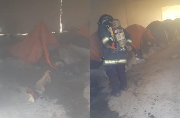 Incendian campamento de SSP en protesta por obra en Juan C. Bonilla