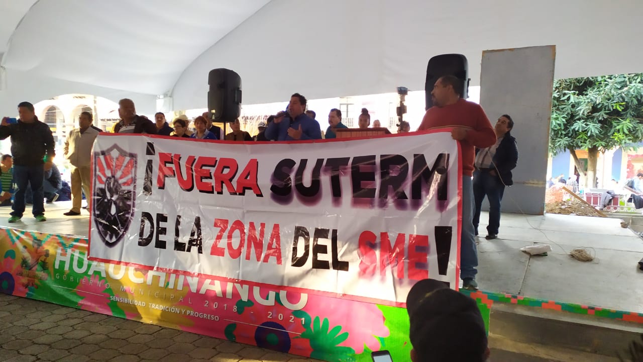 Llama SME a mantener resistencia contra SUTERM en Huauchinango