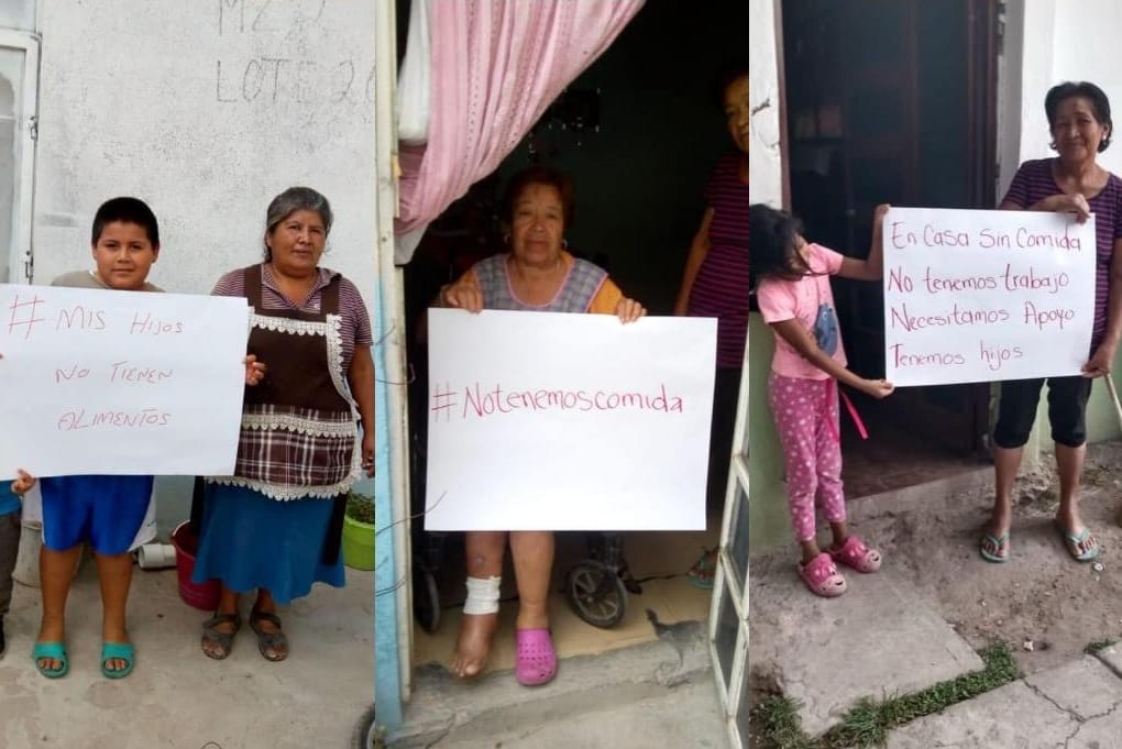 No tenemos comida: con cartulinas piden ayuda en Tecamachalco