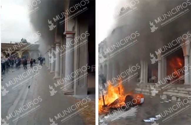 Prenden fuego a alcaldía de Chignautla por privatización del agua