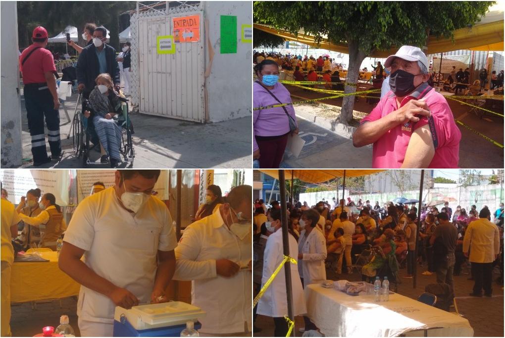 Entre aplausos y enojos, así recibieron abuelitos vacuna anticovid en Tehuacán