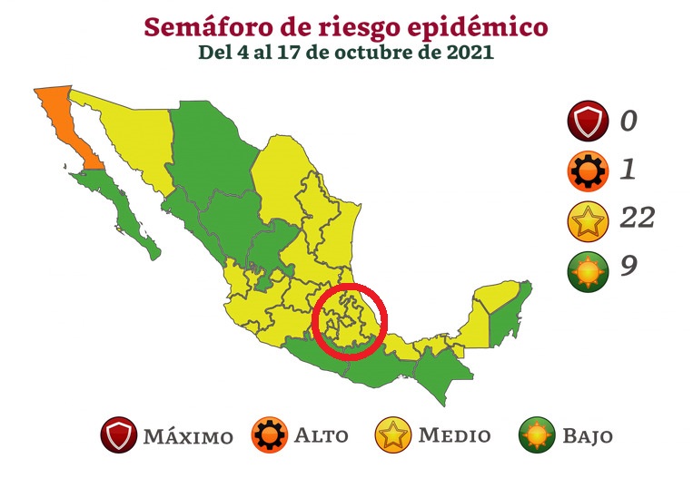 Puebla sigue en semáforo amarillo, sin poder salir de la tercera ola Covid