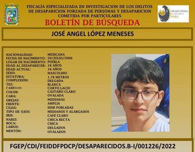 Desaparece adolescente autista en Puebla