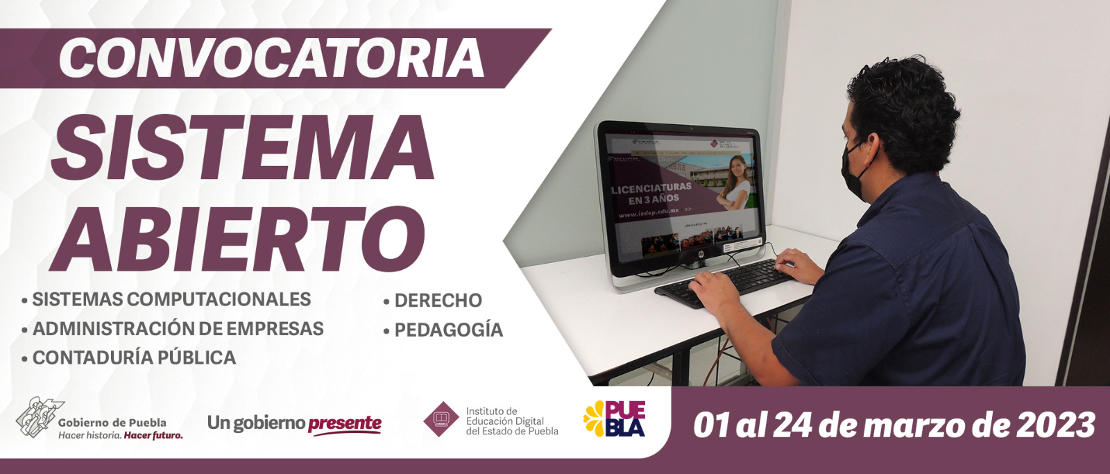 Abre gobierno de Puebla convocatoria de estudios universitarios on line