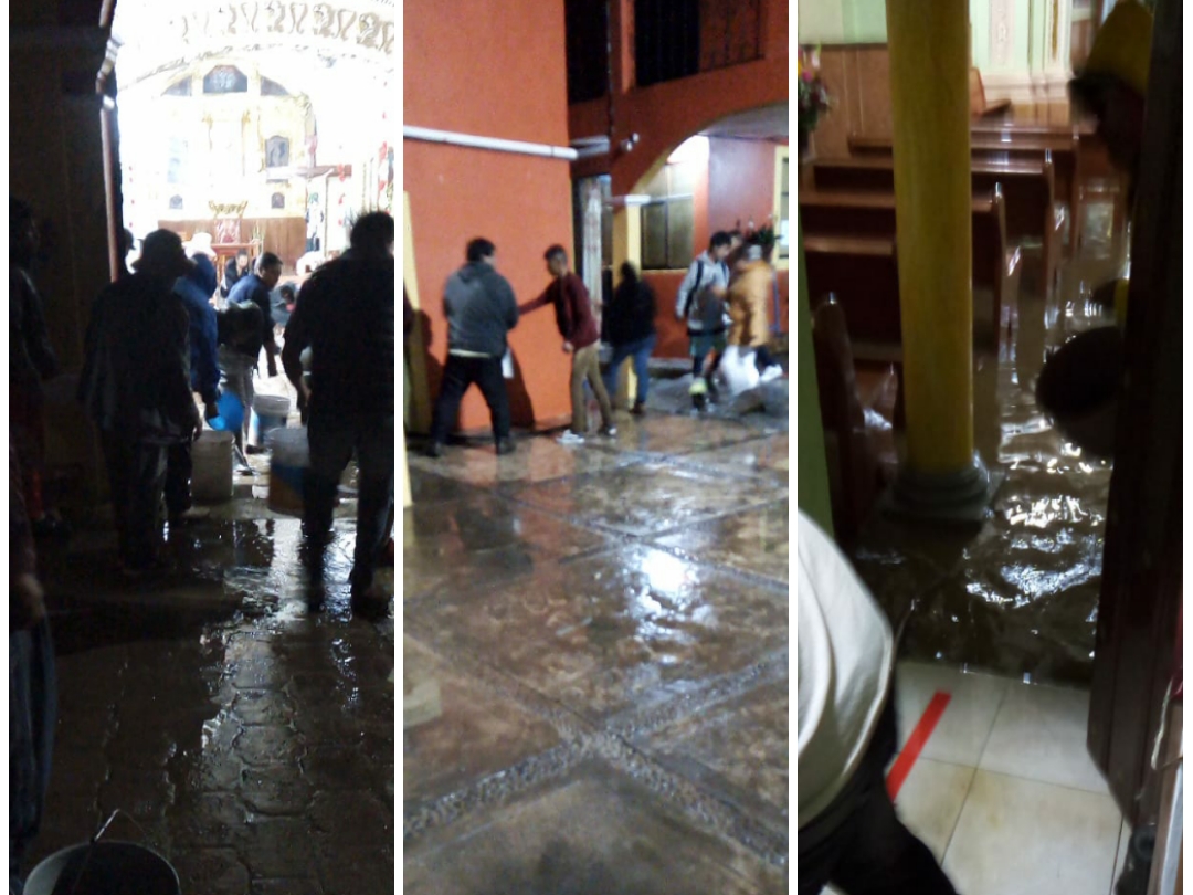 Lluvia afecta a iglesia en Chiautzingo