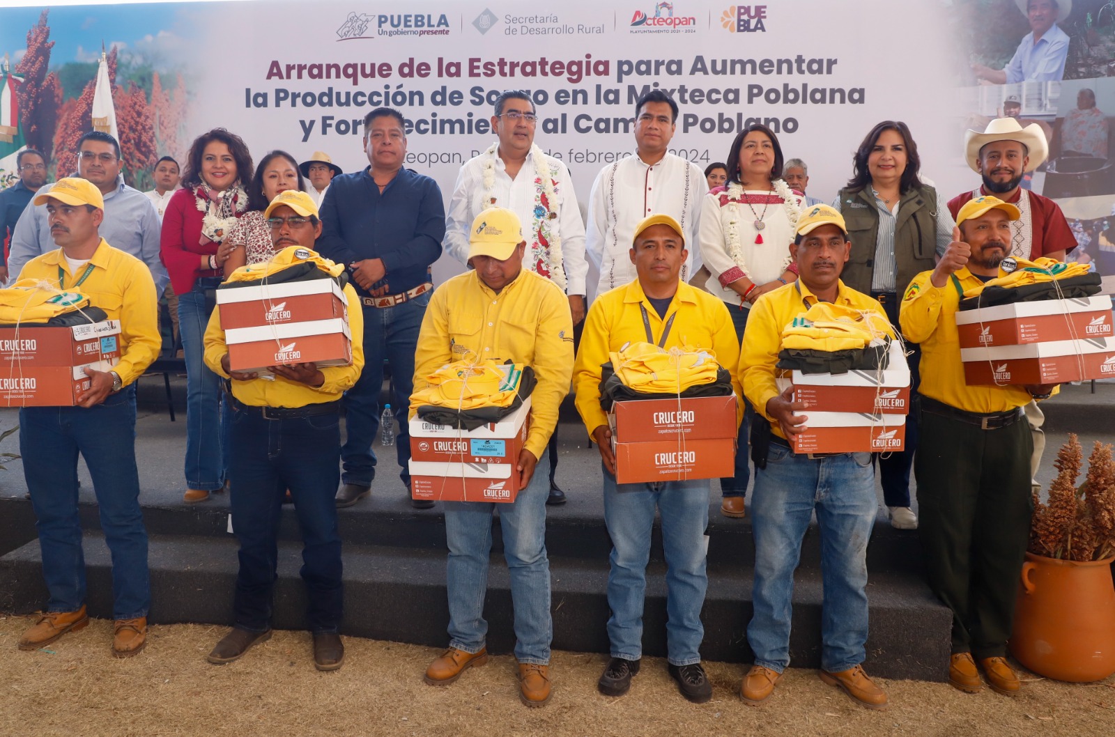 Céspedes inicia estrategia para aumentar producción de sorgo en la Mixteca poblana
