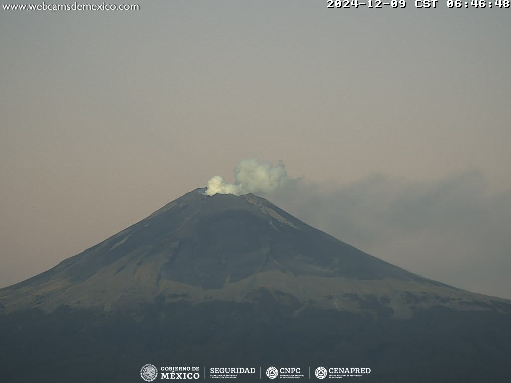 Popocatépetl, en calma con 24 exhalaciones