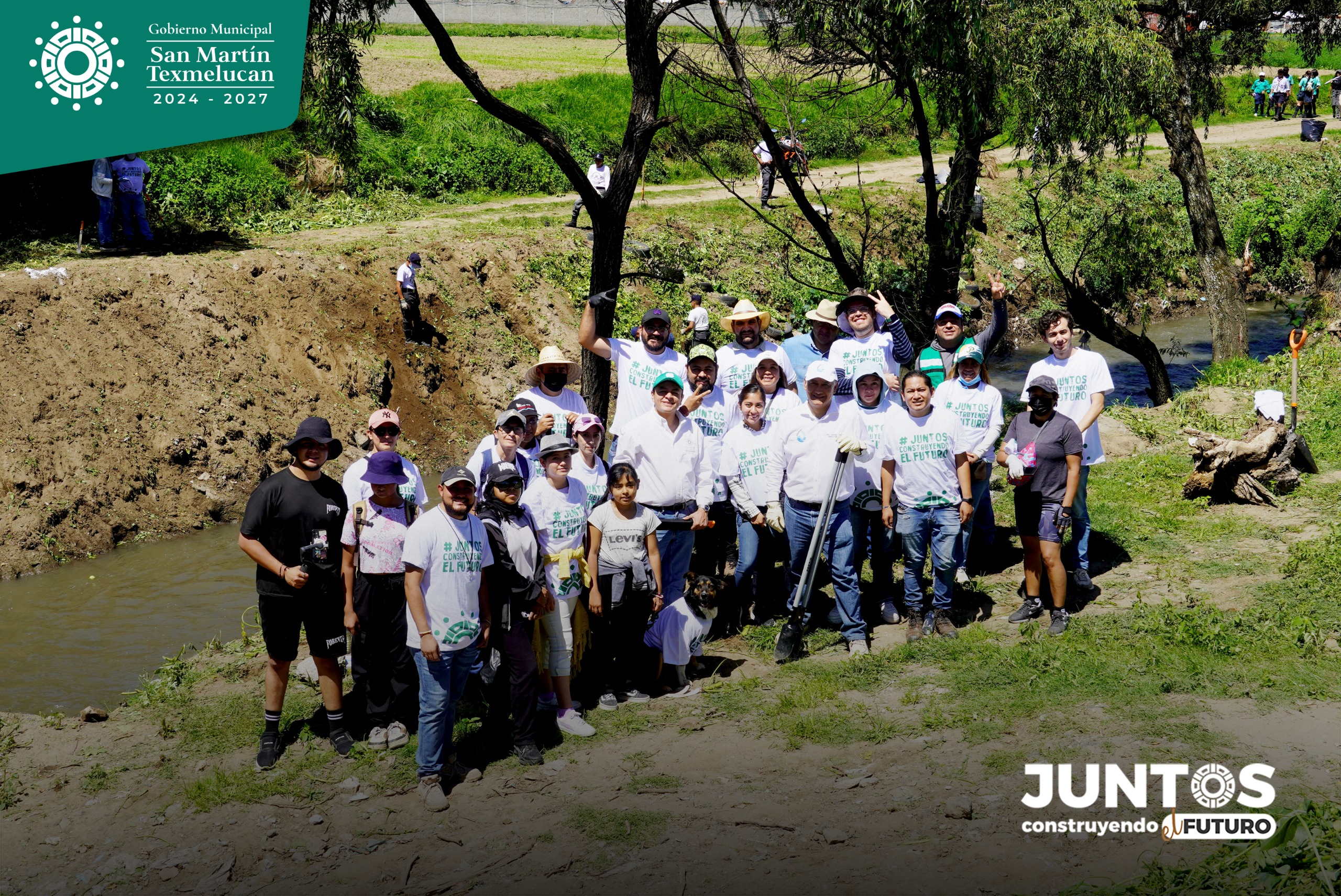 Gobierno de Texmelucan realiza faena comunitaria en el Río Atoyac 