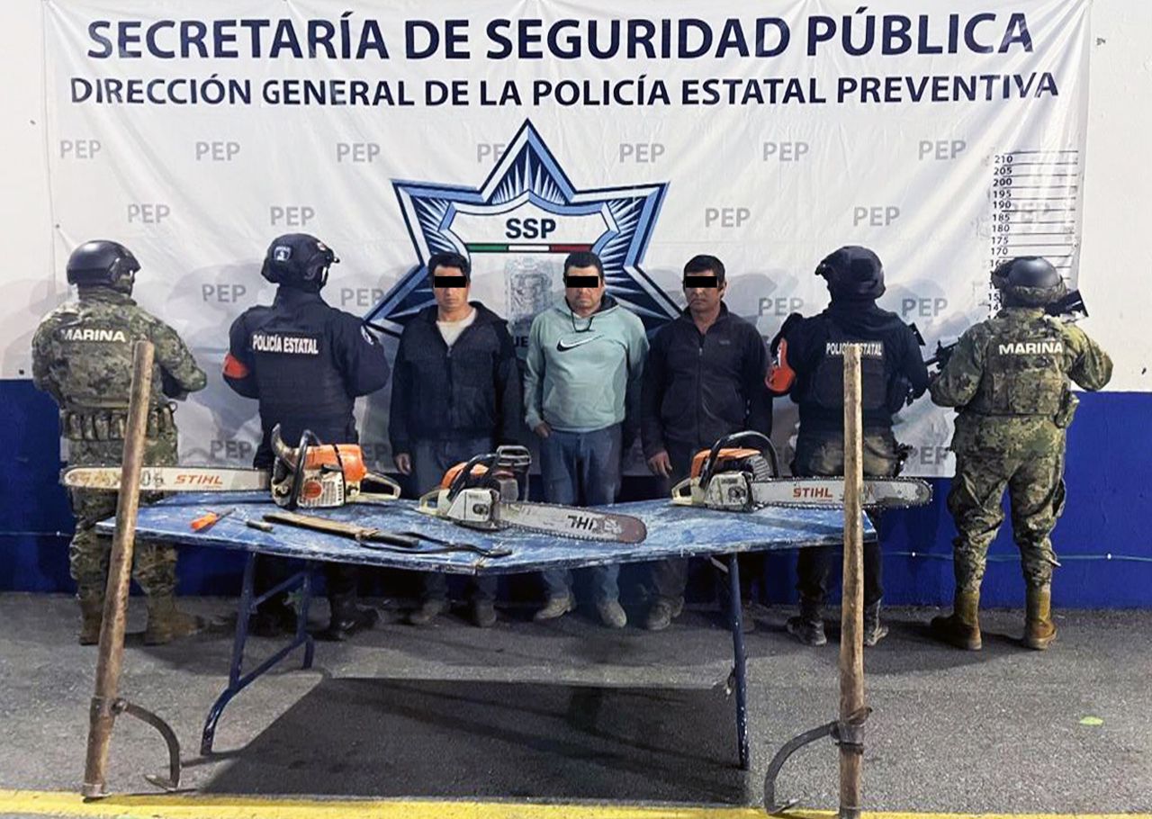 Caen tres presuntos talamontes en Tetela de Ocampo