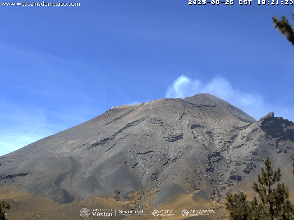 Popocatépetl registra 49 exhalaciones en 24 horas