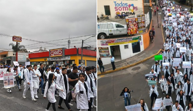 Marchan en Xalapa, Veracruz, en apoyo a estudiantes poblanos