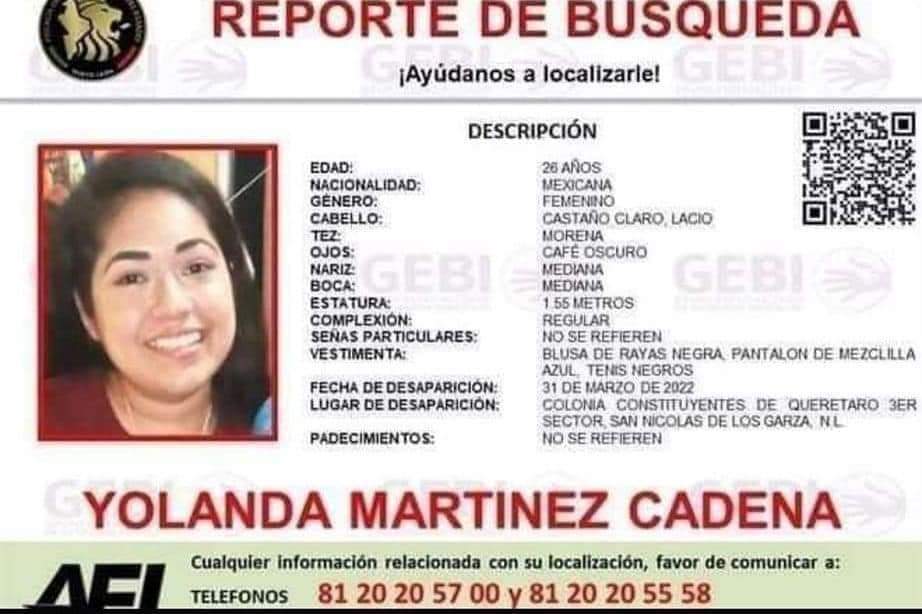 Encuentran cuerpo de mujer en Nuevo León; podría ser de Yolanda Martínez